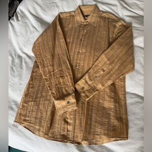 BCBG Maxazria Striped Button-Up Shirt sz M